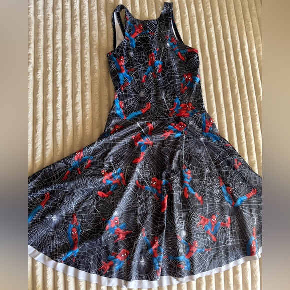 Blackmilk Spider-Man Webslinger Black Scoop Skater Dress Marvel - Picture 4 of 6